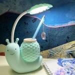 Snail Design Rechargeable LED Desk Lamp with Pen Holder